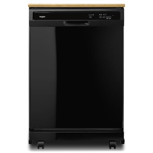 Whirlpool WDP370PAHB Portable Full Console Tall Tub Black Dishwasher