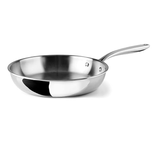 LACOR - 60858 - Sartén sin Antiadherente TriChef 28 cm Negra - Tricapa, Acero Inoxidable 18/10, Apta para todo tipo de cocina, Apto para lavavajillas, ø28 cm