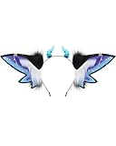 ZFKJERS Realistic Furry Animal Ears Headband Fantasy Creature Ears Adult Cosplay Accessory for Halloween (Butterfly Purple)