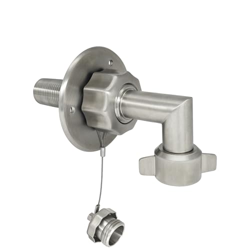 G-Sunny All Metal RV City Water Inlet with 90 Degree Elbow RV water connection inlet Stainless Steel Upgrade Replacement Water Fill Inlet for RV Camper Motorhome Boat (90 Degree Elbow, Brushed Nickel)