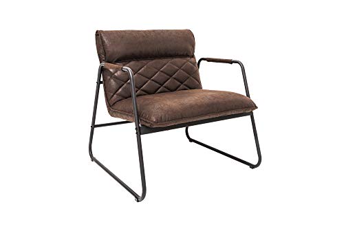 DuNord Design - Poltrona vintage in ecopelle, colore: marrone