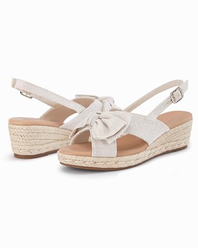 Image of Coutgo Womens Platform Sandals Raffia Espadrilles Metal Chain Slip on Open Toe Cute Beach Slide Sandals