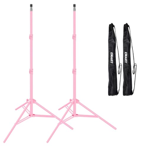 Image of EMART 7Ft Light Stand for Photography, Speedlight, Softbox 2 Pack-Pink