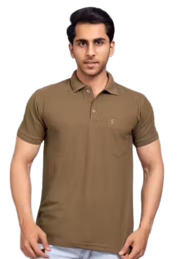 Image of Men's Polo T-Shirt, Grey, Short Sleeve, Casual Style with Chest Pocket