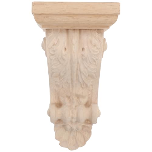 Soportes de madera para repisas de villas que optimizan el espacio con un elegante diseño tallado