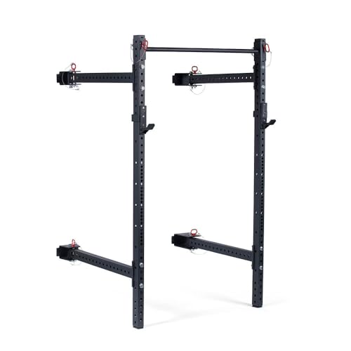 Titan Fitness T-3 Series Wall Mounted Folding Power Rack, 82