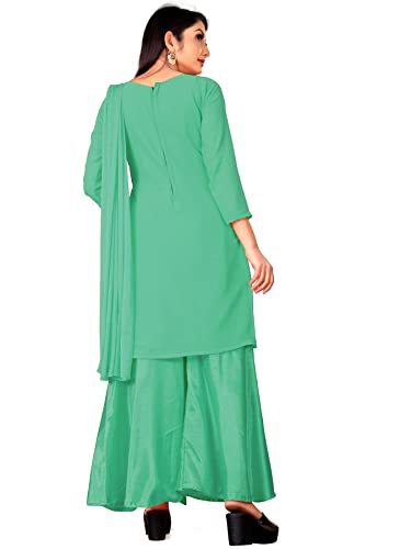 Image of Women Georgette Unstitched Salwar Suit Dress Material, Lucknow Chikankari Work