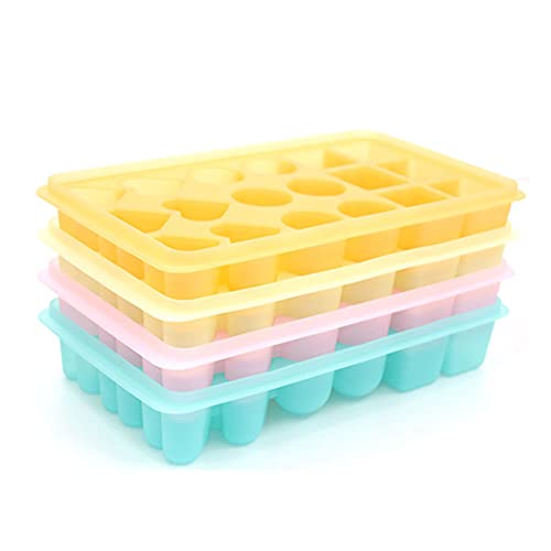 Bandejas de hielo de silicona con tapa, 18 cubos miniatura 5