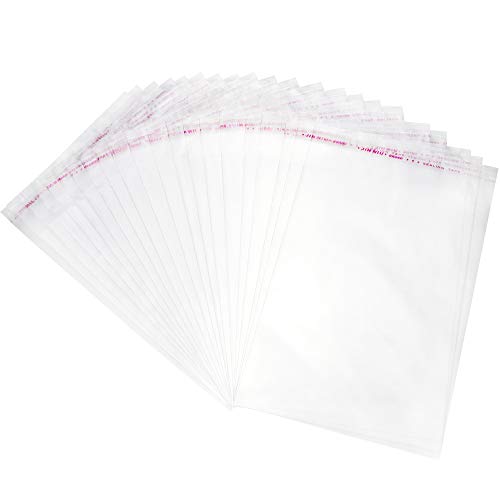 Resealable Cellophane Bags, 5x7 Inch 200 Pcs Re-Sealable Self-Sealing Cello Bags Resealable Plastic Bags for for Bakery,Candle, Soap,Photos,Cards (5