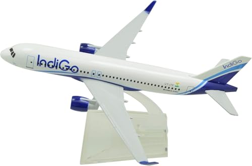 Image of Toys Uncle Diecast Aeroplane Scale Model, (A320 AIR Indigo 16 CM)