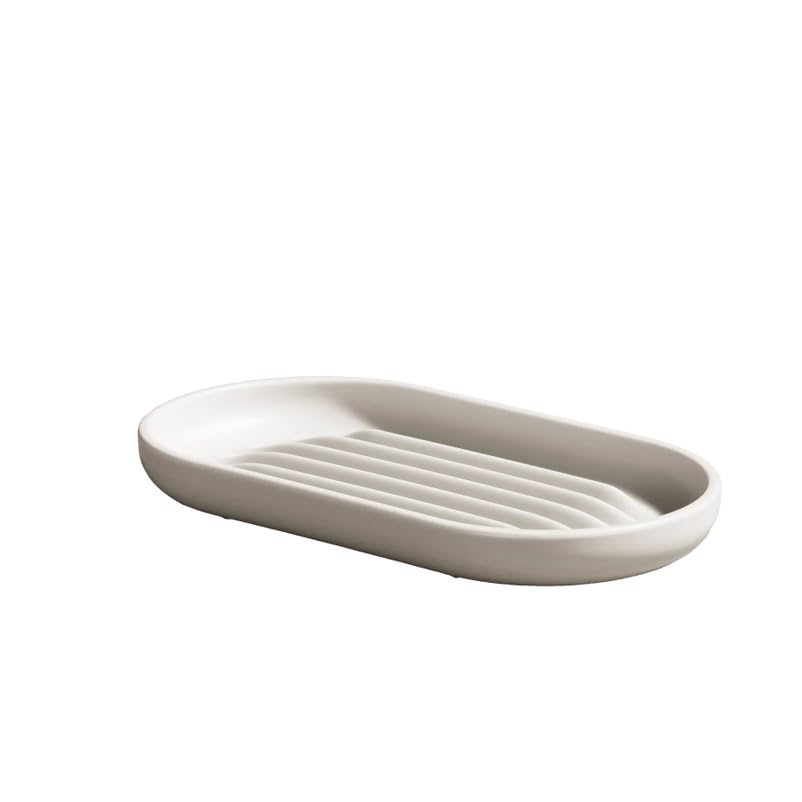 ReBorn Recycled Soap Dish - Bathroom Tidy Soap Tray - With Deep Air-flow Ridges to Help Dry Soap Quickly - Easy to Clean - Made in Britain from Recycled Materials (Stone, Soap Dish)