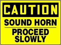 Signalisation Caution Sound Horn Accuform 7 x 10 Pouces MVHR697XP