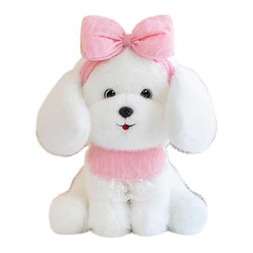 UOAO 犬 ぬいぐるみ イヌ 抱き枕 いぬ クッション かわいい いぬ おもちゃ 昼枕 柔らかい 睡眠枕 漫画 人形 クリスマス 女の子 誕生日 プレゼント人形 誕生日のおもちゃ 贈り物 ぬいぐるみ キッズパーティー用品 ピンク 35cm