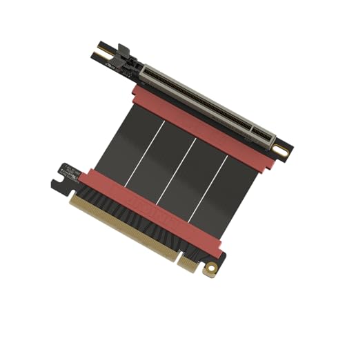 Image of LINKUP PCIE 5.0 Riser Cable | for Vertical GPU Mount | Right Angle | Graphics Card GPU Ready | Usable with PCIe 4.0 & RX 9070 / RTX5090 | 6cm (Total Length: 10cm)