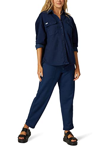 Lee Women's Button-Up Frontier Classic Long Sleeve Shirt, Rinse, Large #TOP16