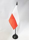 Material : Poliester 100D AZ FLAG Bandera de Mesa de Polonia 15x10cm - BANDERINA de DESPACHO POLACA 10 x 15 cm