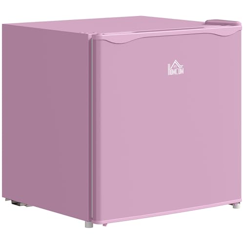 HOMCOM Compact Upright Freezer, 1.1 Cubic Feet Mini Freezer with Reversible Door, Removable Shelf, Adjustable Temperature for Home Office, Apartment, Dormitory, Pink
