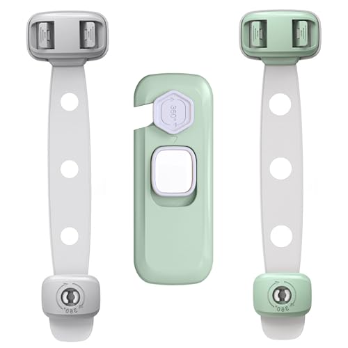Image of Bembika Furniture Safety Locks for Kids, Child Safety Lock for Fridge, Drawers, Cupboard, Cabinet, Window Safety Multifunction Accessories Adjustable Buckle Lock for Baby and Toddlers Multi - 3 Pcs