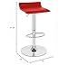 King's Brand 9009R Air Lift Adjustable Bar Stool with Vinyl Seat, Red and Chrome Finish, Set of 2