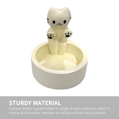 Houseen Cartoon Kitten Candle Holder, Kitten Warming Paws Cute Scented Light Holder Cat Resin Candle Holder Candlestick Home Decoration for Tealight(COLOR:A), 22351188