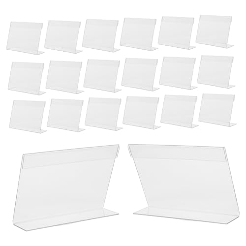 Soportes de acrílico resistente con ranura para etiquetas de estante, 20 unidades