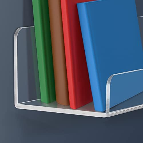 BELLE VOUS 3 Pack Clear Floating Shelves Acrylic Wall Mounted Shelves - Decorative Picture Ledge Shelf for Living Room, Bedroom, Kitchen, Bathroom & Office - Ideal for Storage & Display