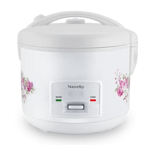 Nouvetta Deluxe Rice Cooker, 1.8 Litres with Open- Close Lid, Design 4