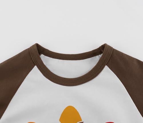 Thanksgiving Shirts for Boys Girls Coolest Turkey in Town T-Shirt Funny Football Kids Thankful Tops Long Sleeve Tees 2-12T4