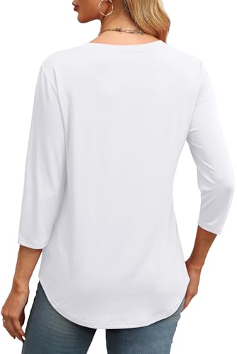 OFEEFAN Women's Pleated Tops 3/4 Sleeve - 40% Off - Image 4