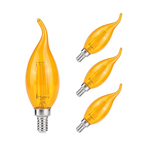 KINUR E12 LED Edison Light Bulbs, Candelabra Bulb 2000K 4 watt-40 watt Light Bulbs Non-dimmable,CA11 Flame Chandelier Warm Light Bulbs for Healthy Sleep and Baby Nursery Light 4 Pack KINUR E12 LED Edison Light Bulbs, Candelabra Bulb 2000K 4 watt-40 watt Light Bulbs Non-dimmable,CA11 Flame Chandelier Warm Light Bulbs for Healthy Sleep and Baby Nursery Light 4 Pack