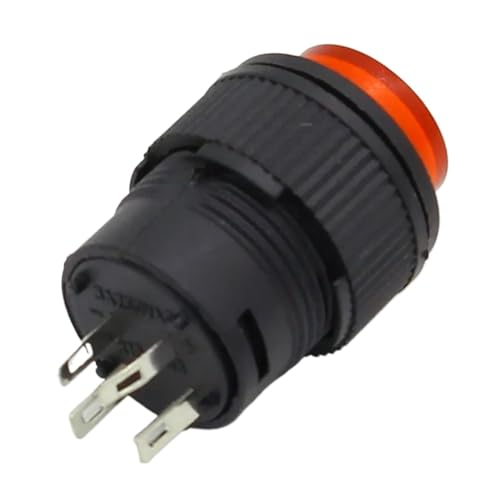 Bouton poussoir autobloquant 16mm jaune LED interrupteur etanche