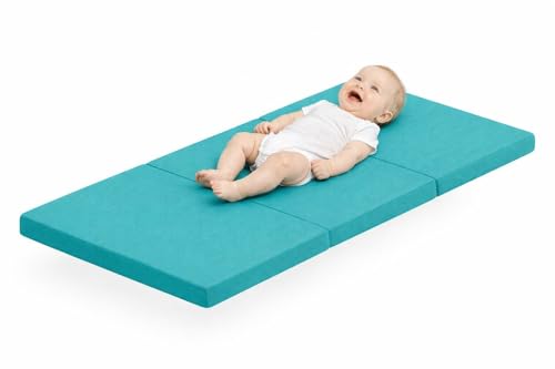 SONHO Colchón Plegable de Cuna de Viaje Bambi – Espuma HR D23, 120x60 cm, Grosor 5 cm, Tejido 3D...