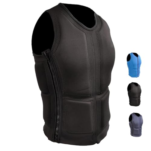 Chaleco de Kayak diseño ingeniería Pesca Organización optimizada río con Tejido Nylon para Trucha Río Corriente Pesca Mosca Uso(Black,S)