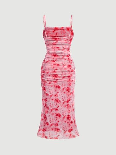 Image of GORGLITTER Women's Floral Spring Summer Wedding Guest Dress Bridal Shower Cocktail Tea Party Beach Midi Sun Dress 2026