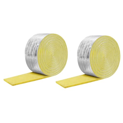 Isolante in Lana di Vetro per Tubi, Rotolo di 20M, Isolamento Termico e Acustico, Fibra di Vetro,per interni ed esterni, protezione dagli agenti atmosferici gelidi