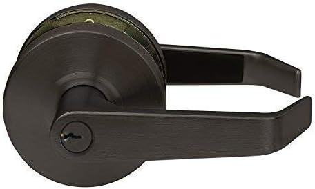 - Lawrence Commercial Lever Door Lock - Heavy Duty Locking Commercial Door Handle Keyed Entry, Grade 2 Door Handle with Lock and Key - Oil Rubbed Bronze, Entrance/Keylock Function Embassy Series