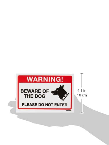 V Safety Beware Of The Dog, Please Do Not Enter Sign - 150mm x 100mm - 1mm Rigid Plastic