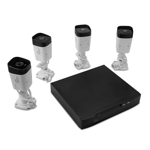 Qian Kit 4 Cámaras de Vigilancia IP + NVR 8 puertos PoE con 1TB HDD | Detección Movimiento, Intrusos, Visión Nocturna | HDMI 3840 × 2160, VGA 1920 × 1080 | 1 canal 8MP, 4 canales 1080P | Ethernet, USB