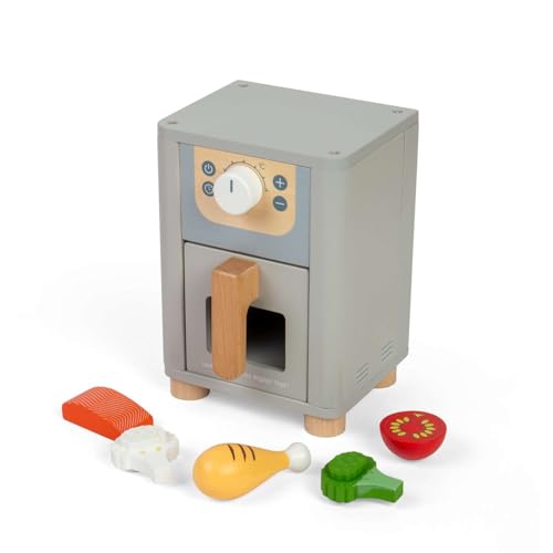 Friteuse à air en bois Bigjigs Toys pour cuisine enfant durable dès 3 ans