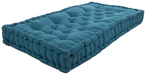 Matelas de sol Coton 60x120x15cm BLEU CANARD