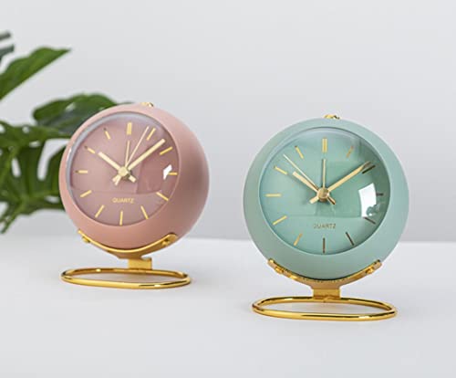 Shisedeco Small Table Clocks, Classic Non-Ticking Tabletop Alarm Clock With Night Light, Battery Operated Desk Clock With Hd Glass For Living Room Bedroom Bedside Indoor Decor (Rn- Green) #TOP2