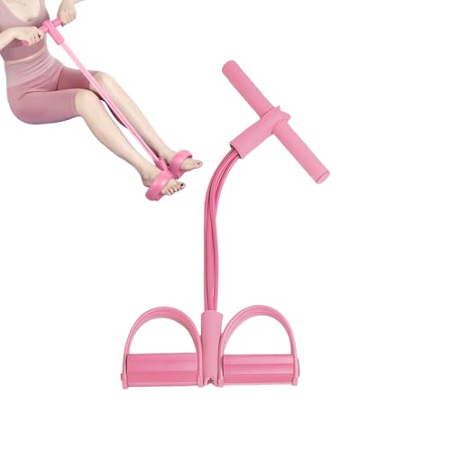 4チューブペダルアンクルプーラー、フィットネス抵抗バンド、ストレッチエクササイズロープ、フットペダル付きの弾性プルロープ、シットアップトレーニング機器、ホームジム用アームレッグテンショナー、ヨガ、ピラティス