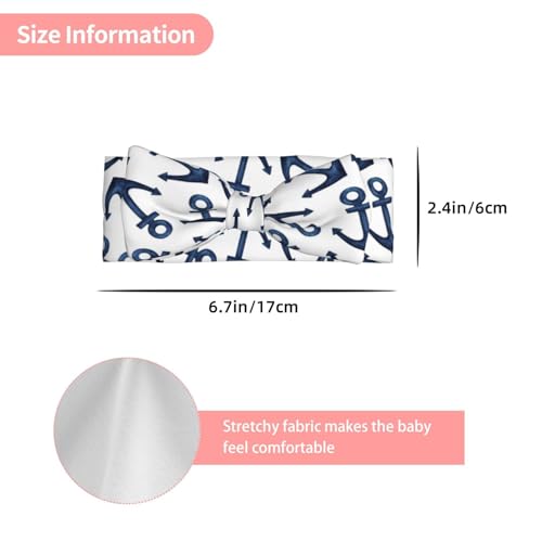 Navy Blue Anchor Baby Girl Bows Headbands Baby Girls Newborn Headbands Infant Toddlers 0-6 Months3