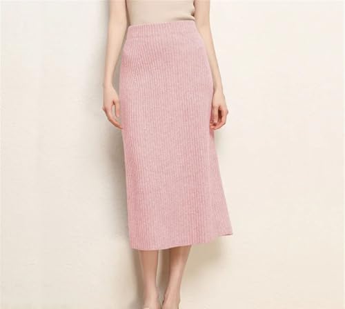 Women's Knitted Casual Solid Fashion Skirt High-Waisted Slim Ribbed Long Skirts3
