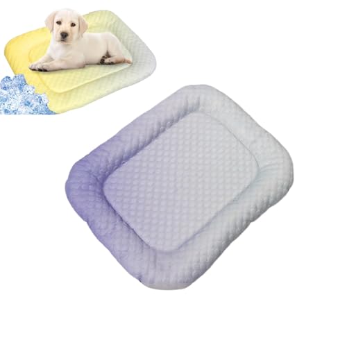 犬 猫ペット ひんやりマット ペット冷却マット 夏用 3D アイスビーンズ クールフィーリング生地 Uマット 折りたたみクーラーベッド 通気性高め 屋内・車載両対応 暑さ対策 軽量 快適 多用途 ひんやりシート ペット用品 中小型 犬/猫/ウサギ (L,パ