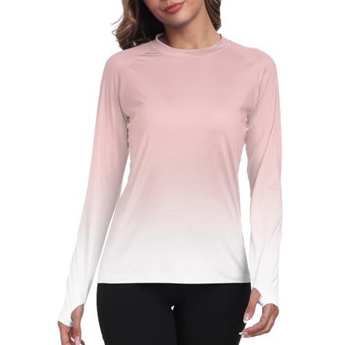 Womens Rash Guard UPF 50+ Long Sleeve UV Protection Swim Shirts Thumb Holes Quick Dry Surfing Swimming HH240252