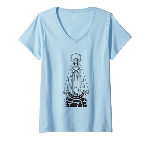 Mujer Nossa Senhora Aparecida Nuestra Señora María Camiseta Cuello V