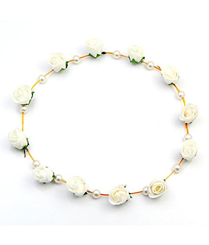sanjog Flower and Pearl Handmade Tiara for Girls/Women(White) (B015LRR8JW) Amazon Price History, Amazon Price Tracker