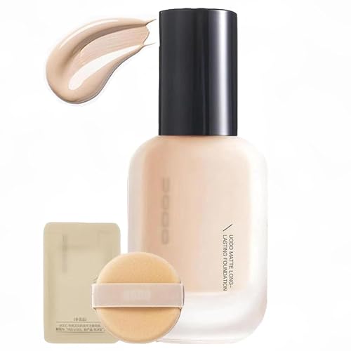 UO-DO Moisturizing Light & Matte Long Lasting Foundation - Hydrating Waterproof, Light Long-Lasting for All Skin Types (W03 Warm Skin, Oil Control)