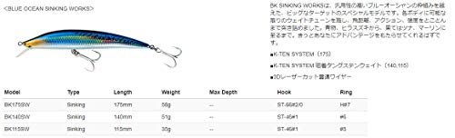 タックルハウス(TackleHouse) ミノー K-TEN ブルーオーシャン シンキングワークス 115mm 35g HHクリア #RS20 BK115SW 2枚目